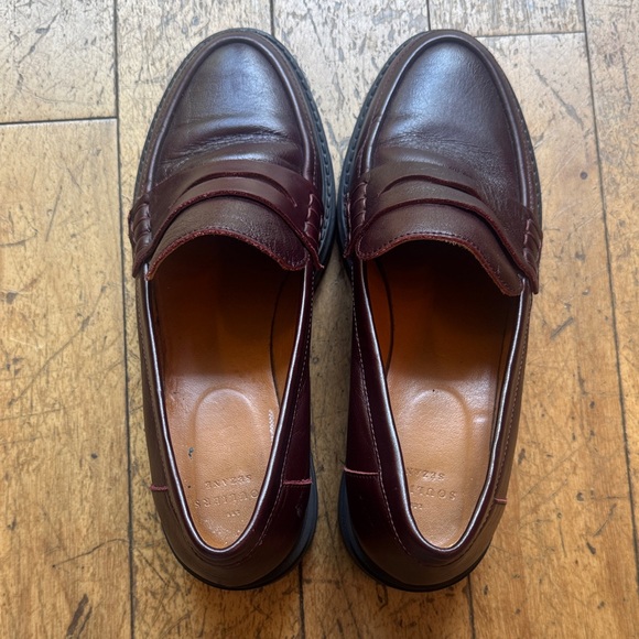 Sezane Burgundy Leather Penny Loafers - Picture 5 of 5